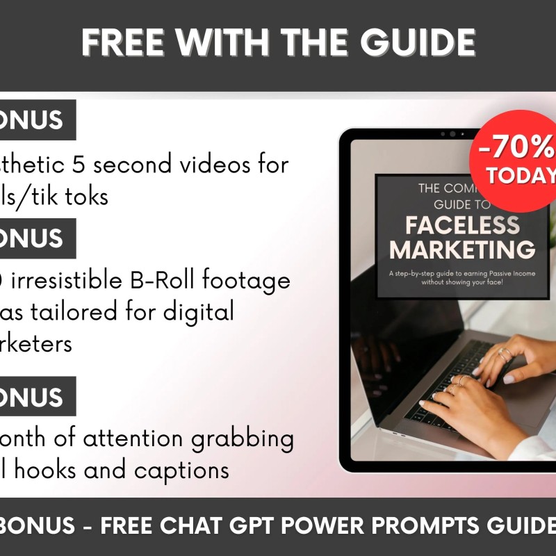 Faceless Digital Marketing Guide MRR PLR | 77 Page Done For You Ebook for Passive Income