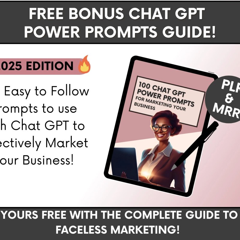 Faceless Digital Marketing Guide MRR PLR | 77 Page Done For You Ebook for Passive Income