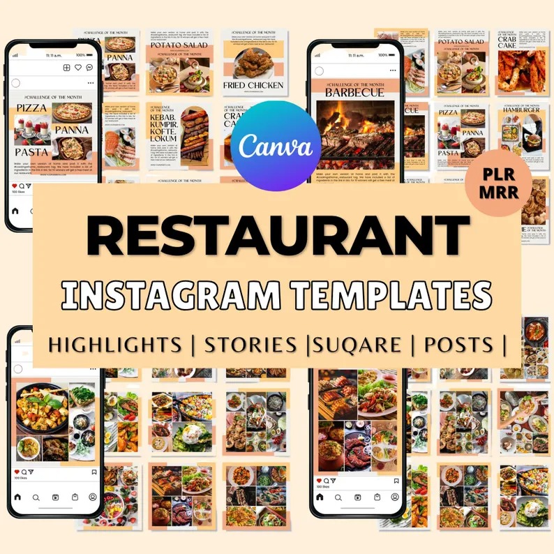 55,000+ Canva Instagram Templates Social Media Kit | PLR & MRR Rights | Resellable Digital Products for Social Media Sellers