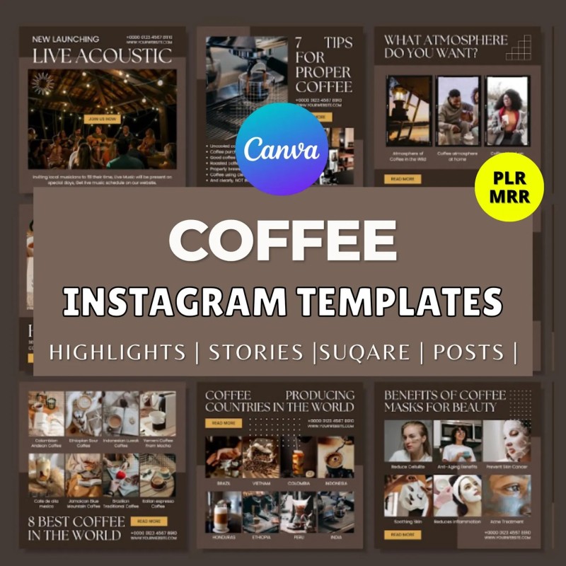 55,000+ Canva Instagram Templates Social Media Kit | PLR & MRR Rights | Resellable Digital Products for Social Media Sellers
