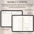 Digital Planner Undated, iPad & Android Planner, GoodNotes Calendar, Daily Weekly Monthly Journal with Stickers, iPad Planner for 2025 2026