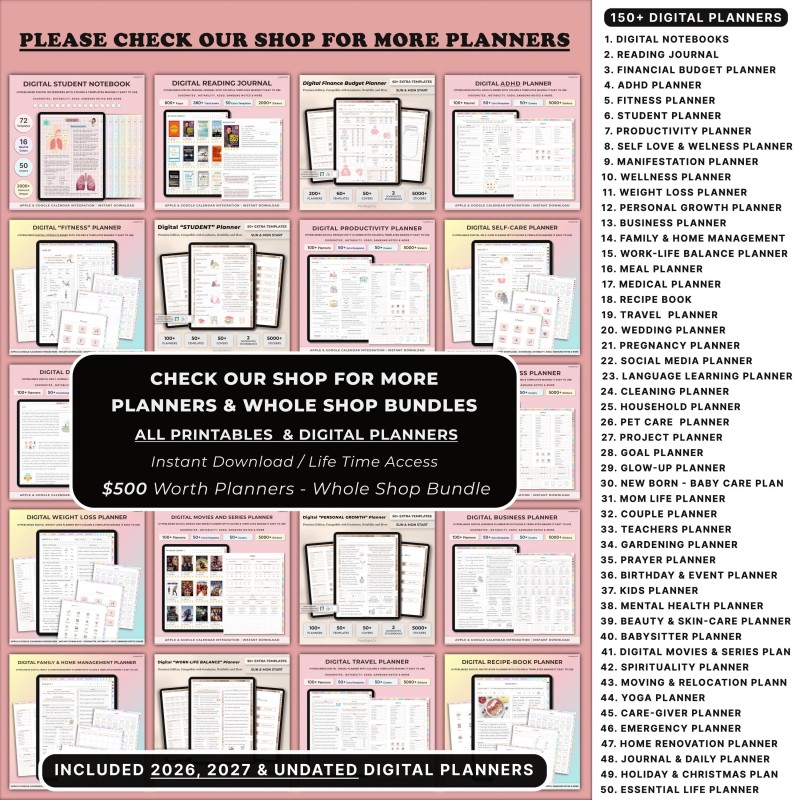 Printable Bullet Journal Pages & Bujo Template | Undated Daily Weekly Monthly Trackers | Habit Mood Anxiety Log A4 A5 Letter | Journal Kit
