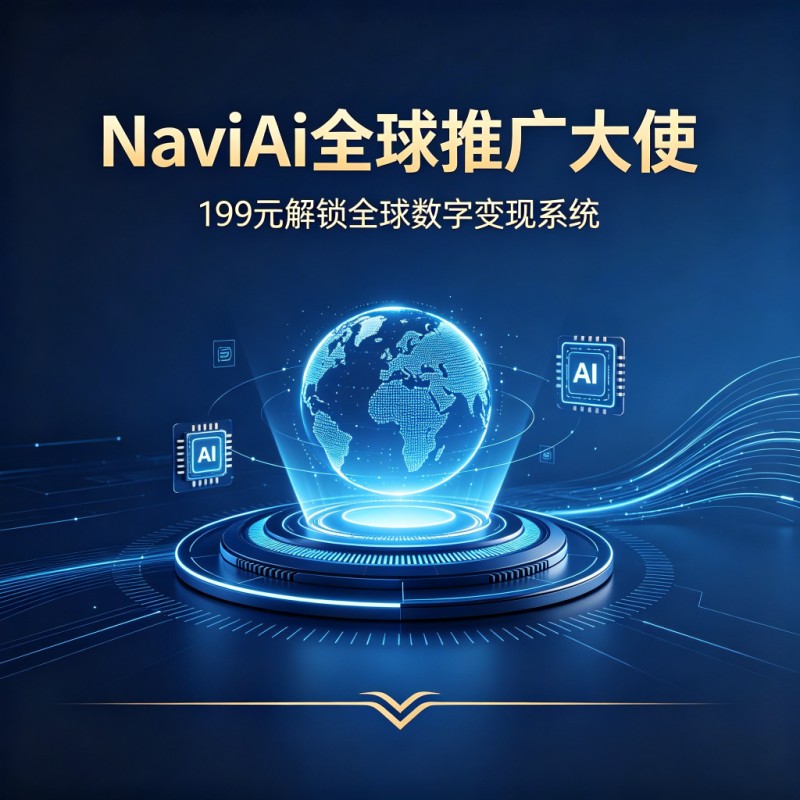NaviAi全球推广大使招募 · 199元开启AI全球化数字资产事业，推荐2人即享持续回报